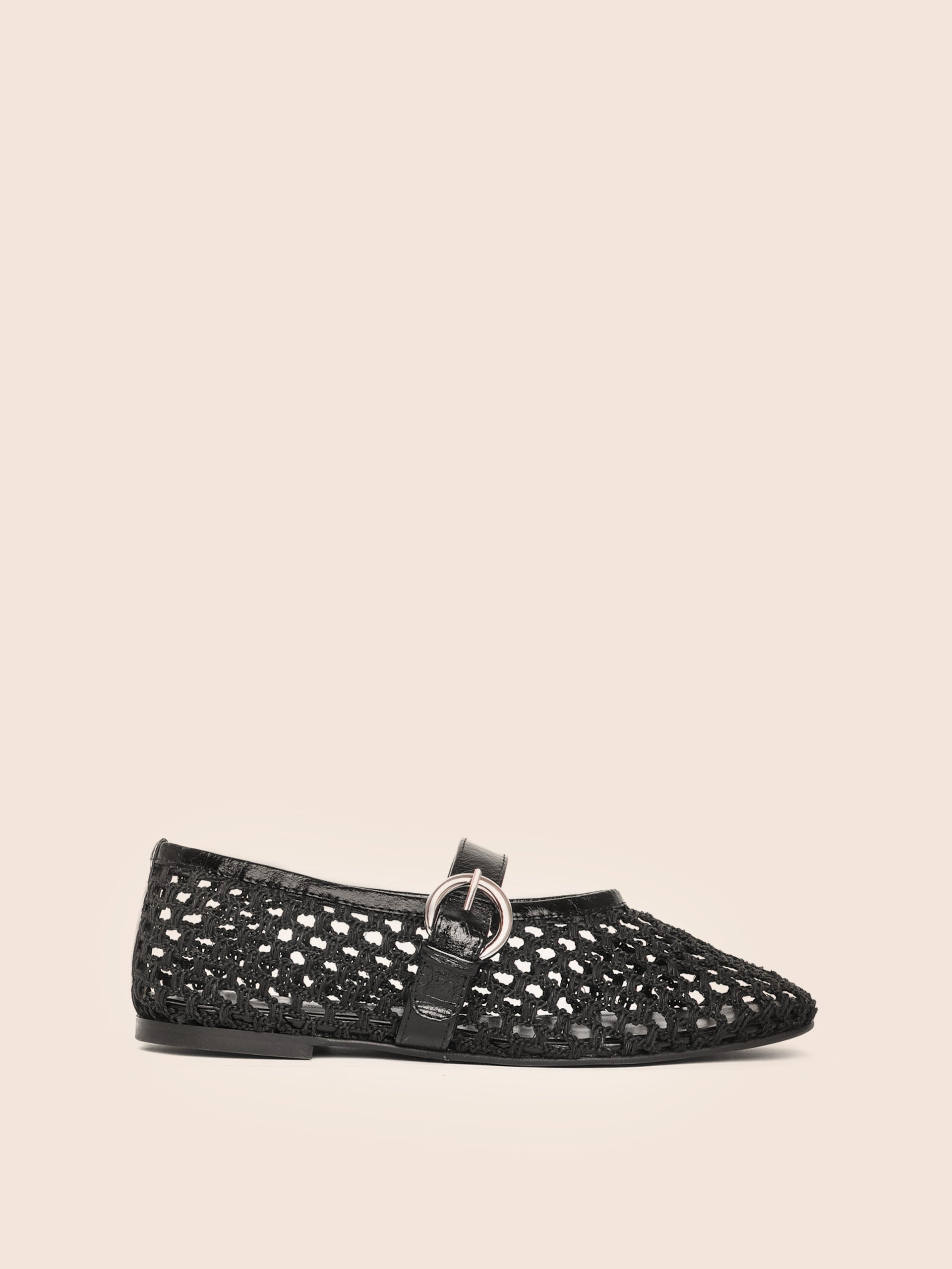 Aveiro Black Woven Ballerina