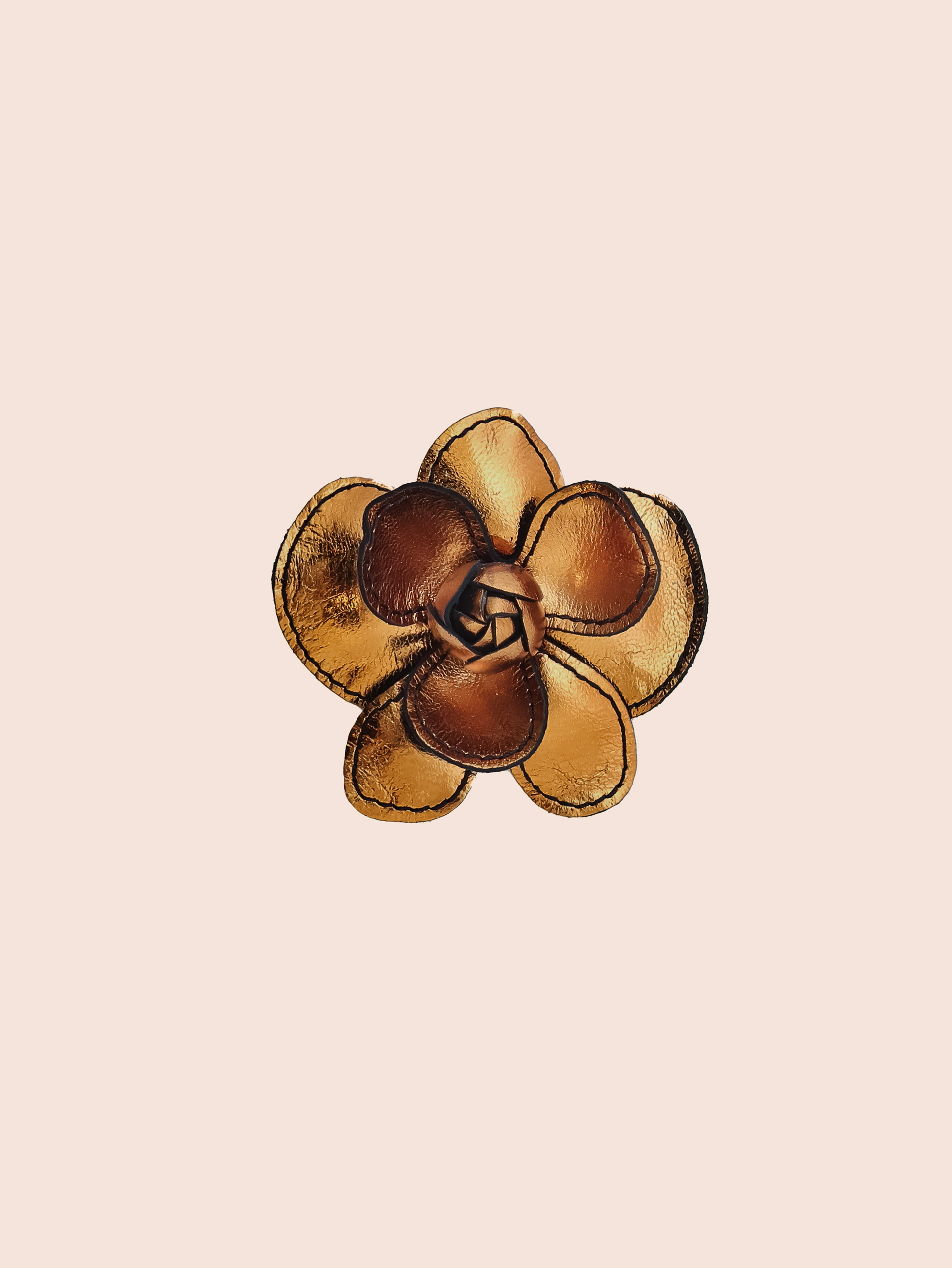 Stitch Flower Clip Bronze