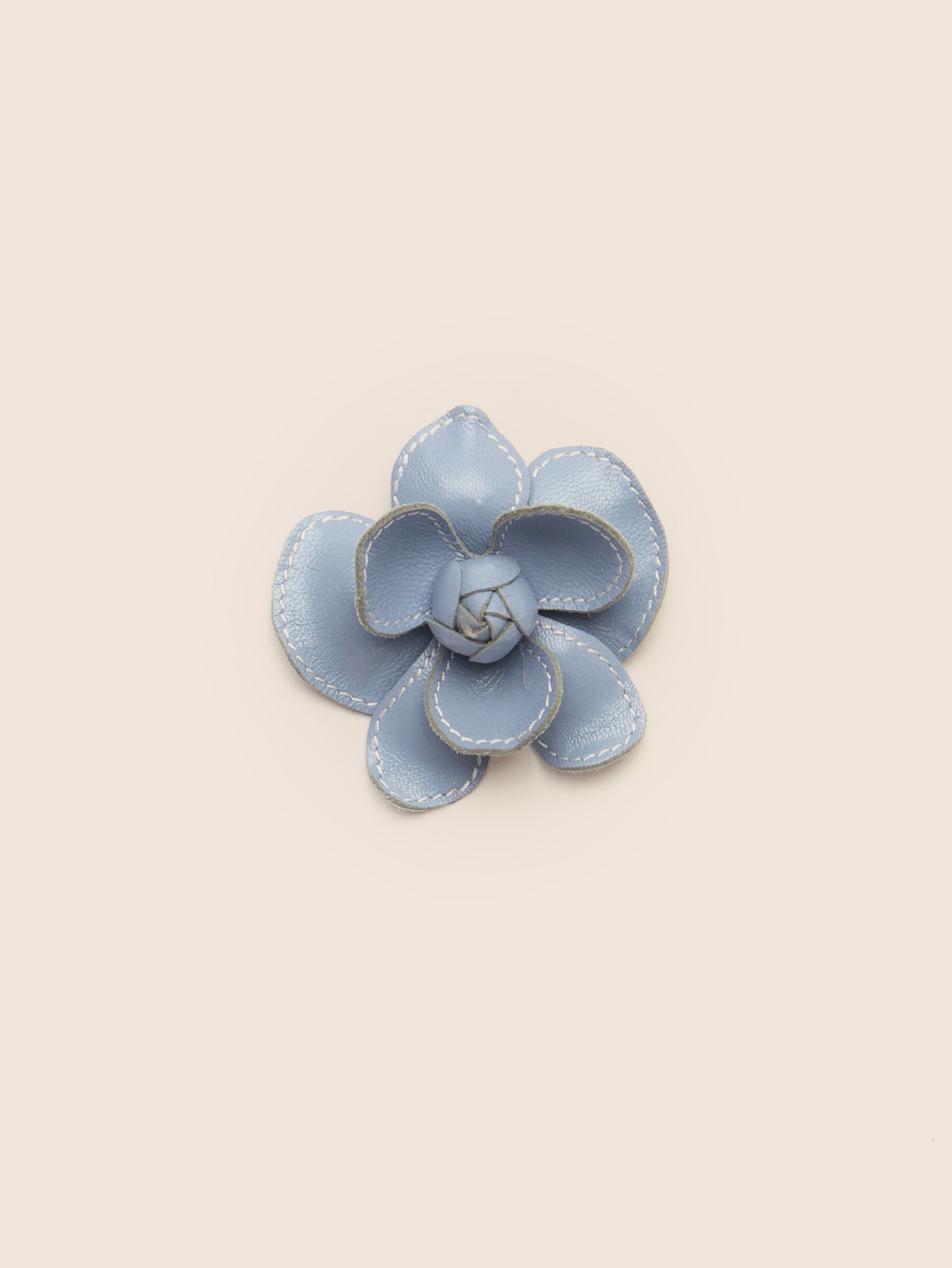 Stitch Flower Clip Denim